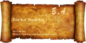 Barka Avarka névjegykártya